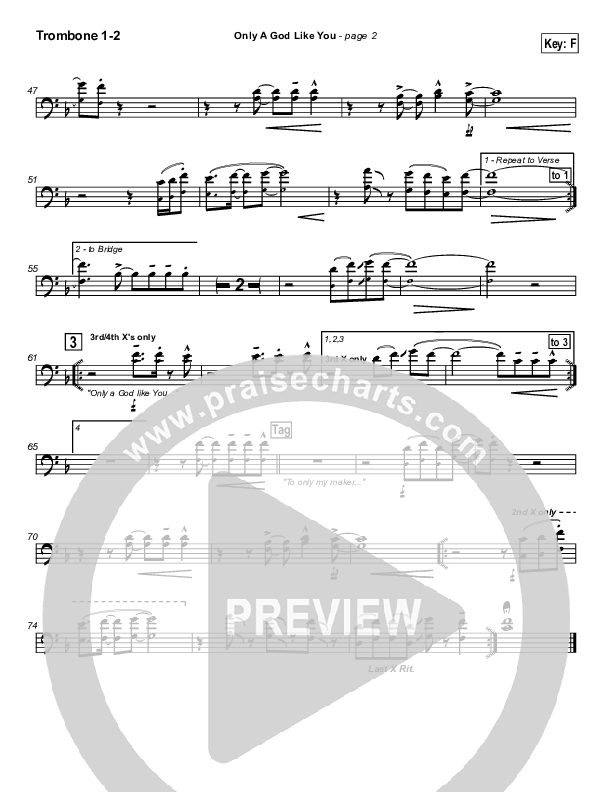 Only A God Like You Trombone 1/2 (Michael Neale)