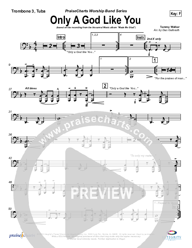 Only A God Like You Trombone 3/Tuba (Michael Neale)