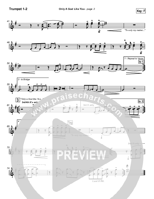 Only A God Like You Trumpet 1,2 (Michael Neale)