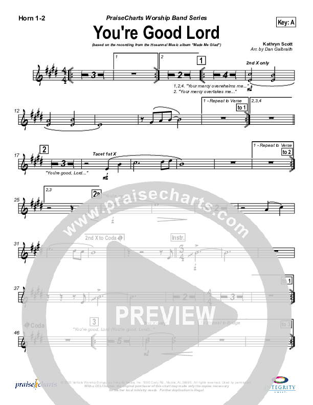 You're Good Lord French Horn 1/2 (Michael Neale)