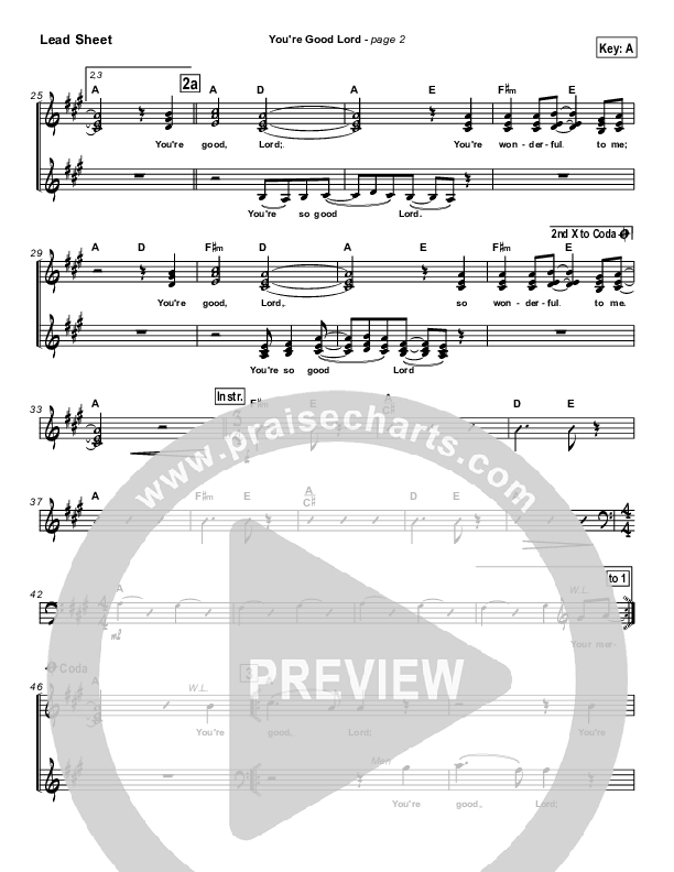 You're Good Lord Lead Sheet (Michael Neale)