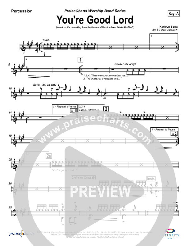 You're Good Lord Percussion (Michael Neale)