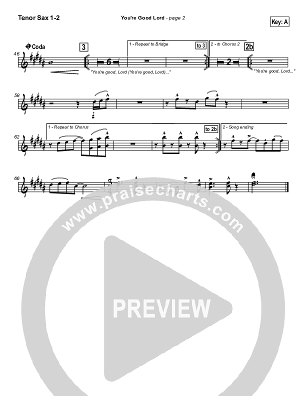 You're Good Lord Tenor Sax 1/2 (Michael Neale)