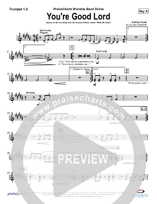 You're Good Lord Trumpet 1,2 (Michael Neale)