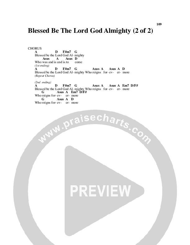 Blessed Be The Lord God Almighty Chords & Lyrics (Michael Neale)