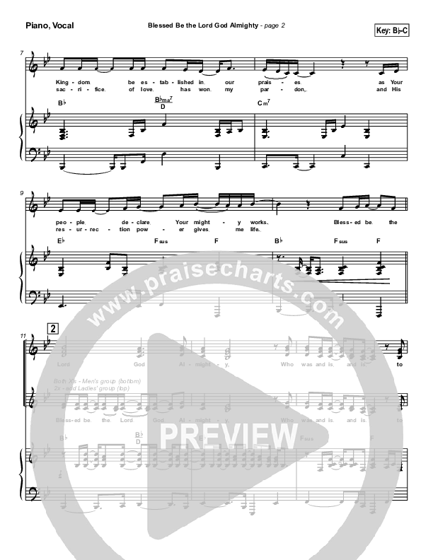 Blessed Be The Lord God Almighty Piano/Vocal & Lead (Michael Neale)