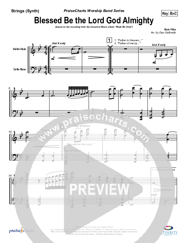 Blessed Be The Lord God Almighty Synth Strings (Michael Neale)