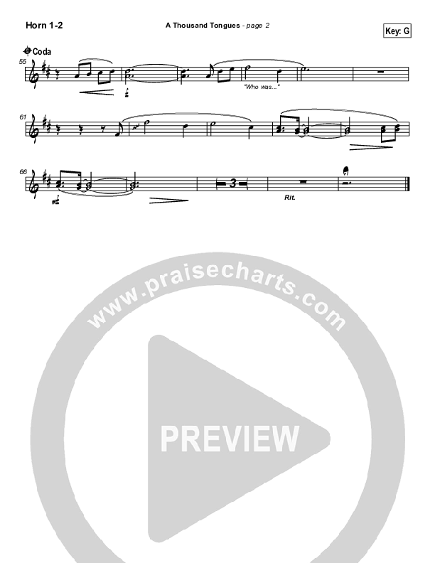 A Thousand Tongues (O For a Thousand Tongues) French Horn 1/2 (Michael Neale)