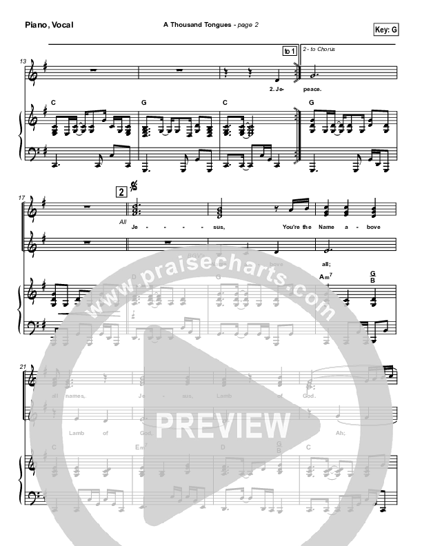 A Thousand Tongues (O For a Thousand Tongues) Piano/Vocal & Lead (Michael Neale)