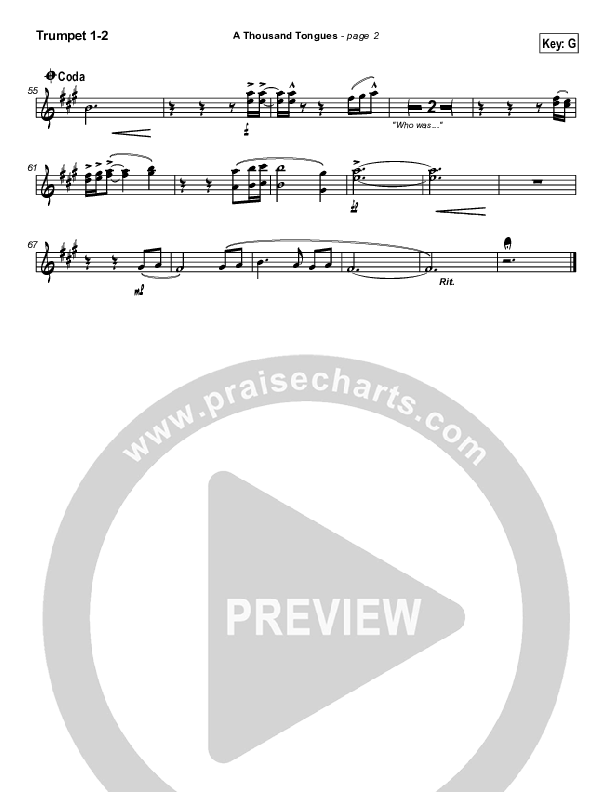 A Thousand Tongues (O For a Thousand Tongues) Trumpet 1,2 (Michael Neale)