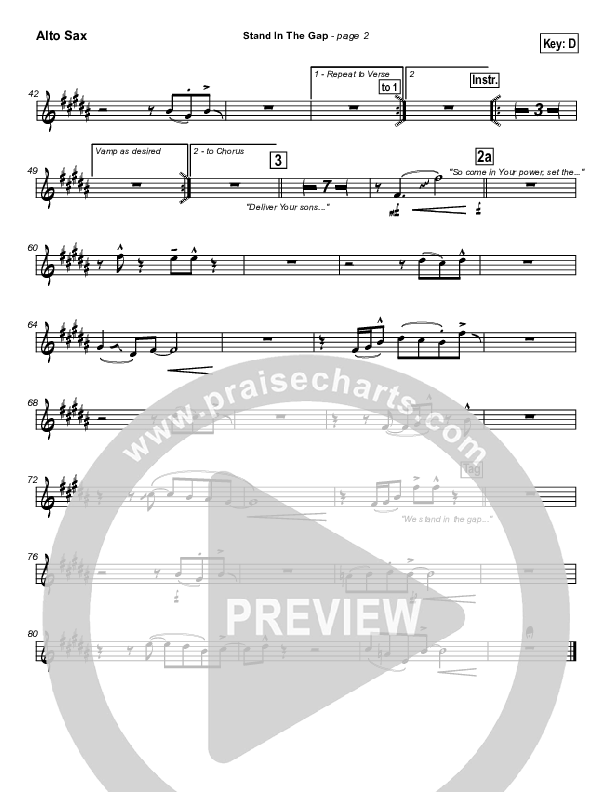 Stand In the Gap Alto Sax (Michael Neale)