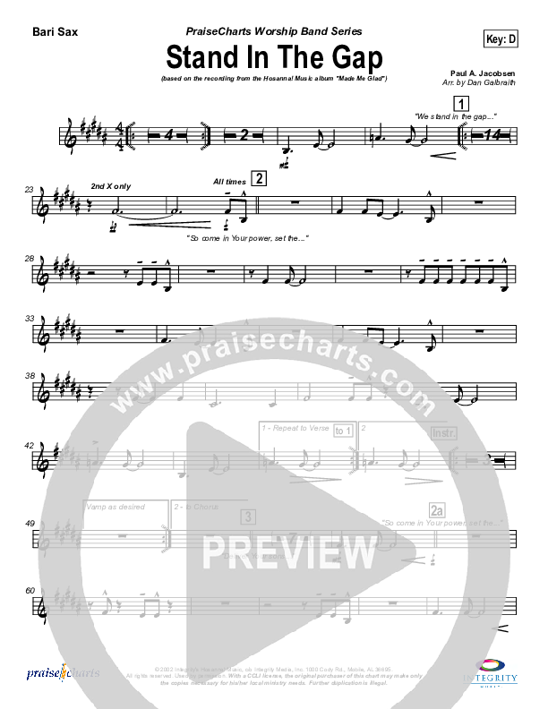 Stand In the Gap Bari Sax (Michael Neale)