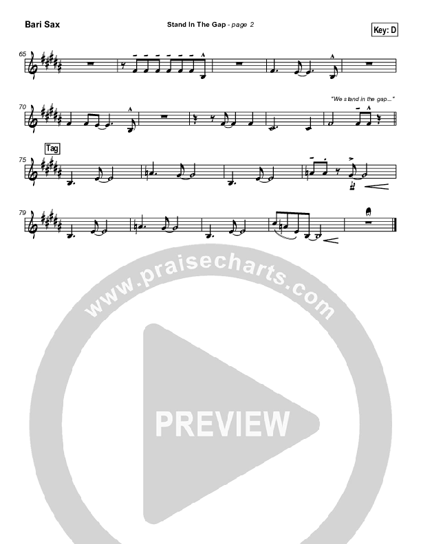 Stand In the Gap Bari Sax (Michael Neale)