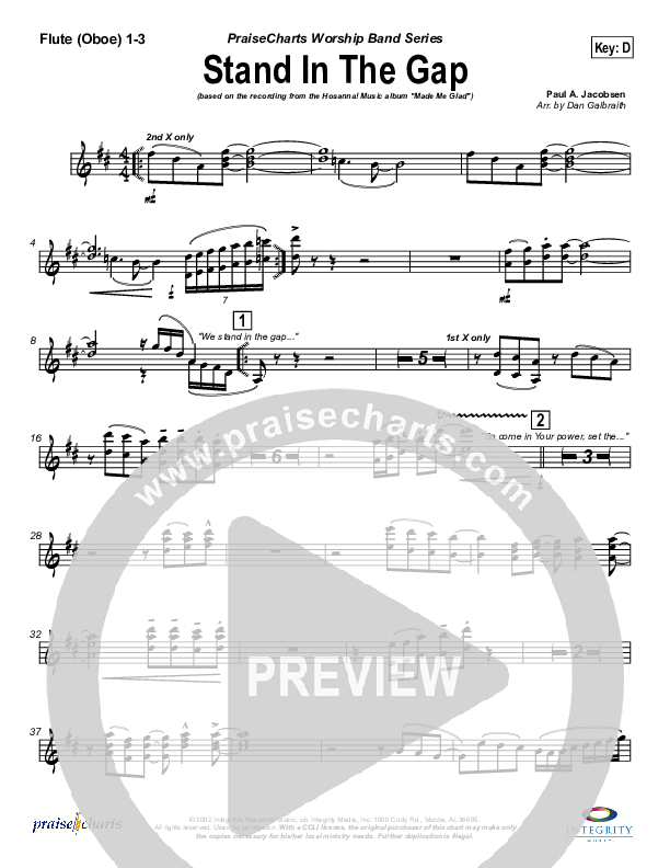 Stand In the Gap Flute/Oboe 1/2/3 (Michael Neale)