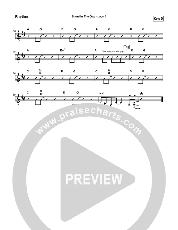 Stand In the Gap Rhythm Chart (Michael Neale)