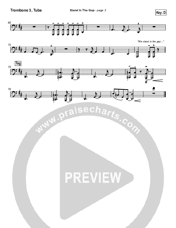 Stand In the Gap Trombone 3/Tuba (Michael Neale)