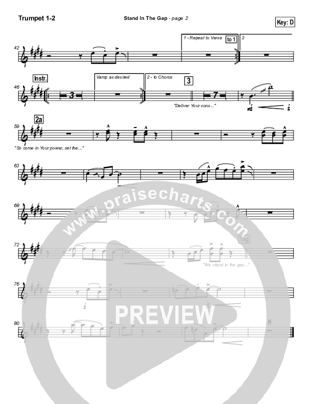 Stand In the Gap Trumpet 1,2 (Michael Neale)