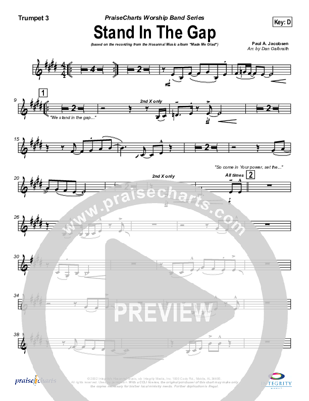 Stand In the Gap Trumpet 3 (Michael Neale)