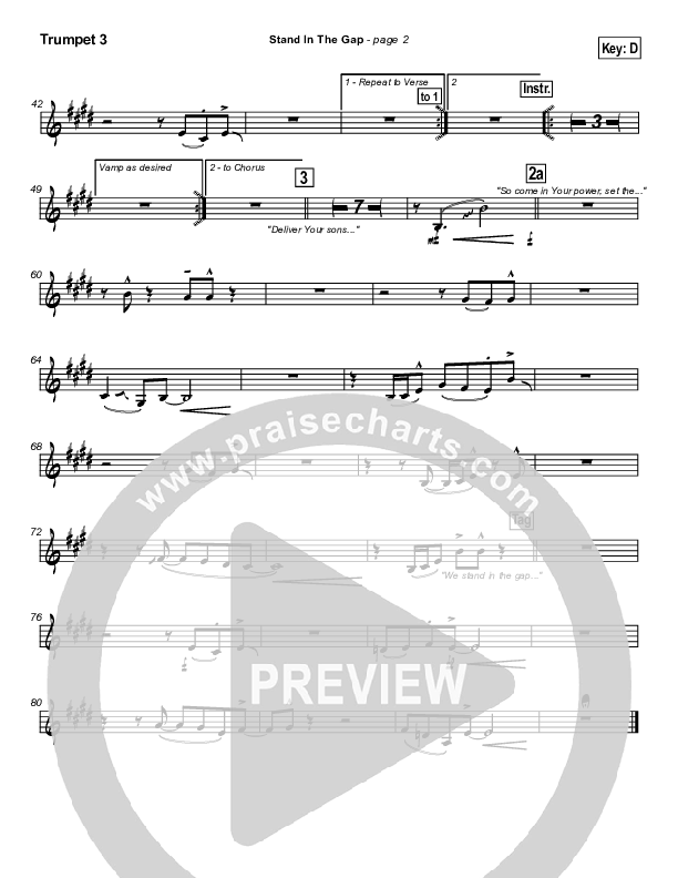 Stand In the Gap Trumpet 3 (Michael Neale)