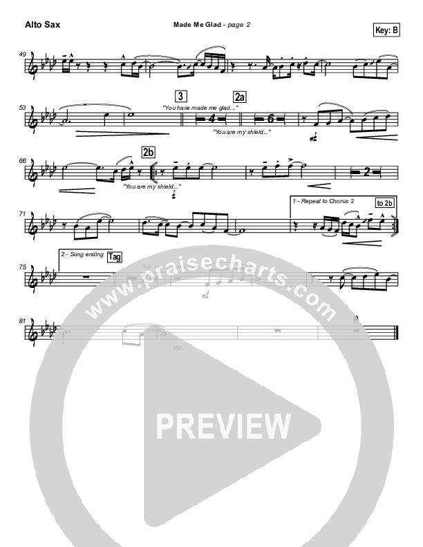 Made Me Glad Alto Sax (Michael Neale)