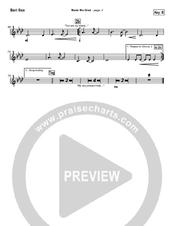 Made Me Glad Bari Sax (Michael Neale)