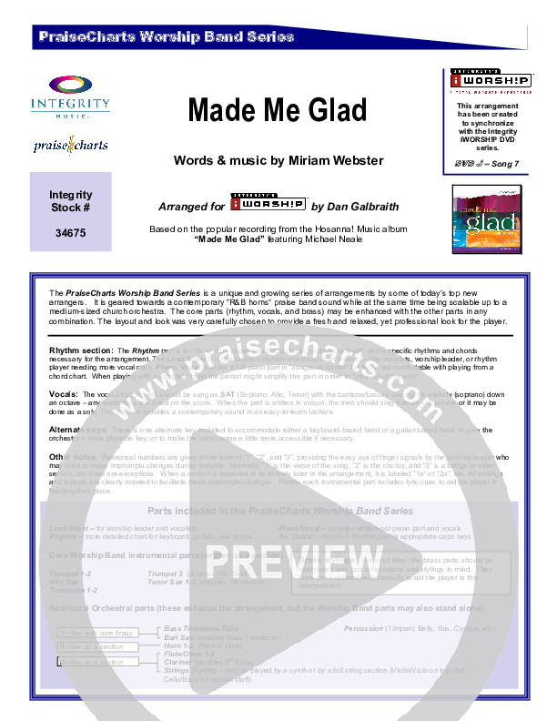 Made Me Glad Cover Sheet (Michael Neale)