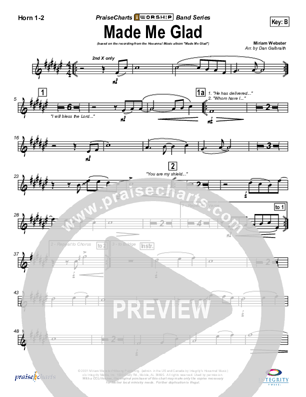 Made Me Glad French Horn 1/2 (Michael Neale)