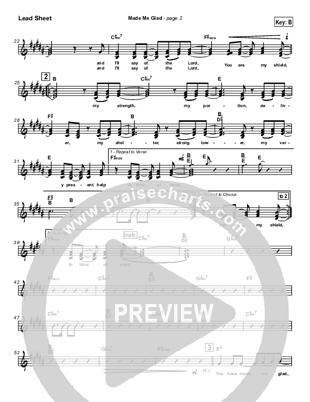 Made Me Glad Lead Sheet (SAT) (Michael Neale)