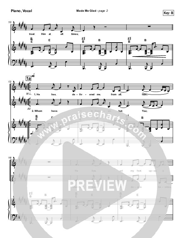 Made Me Glad Piano/Vocal (Michael Neale)