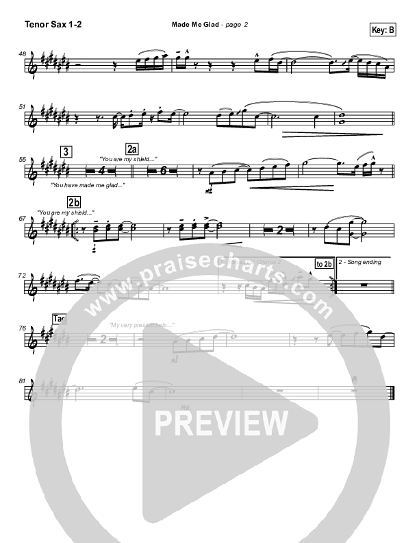 Made Me Glad Tenor Sax 1/2 (Michael Neale)