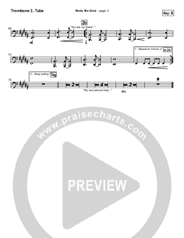 Made Me Glad Trombone 3/Tuba (Michael Neale)