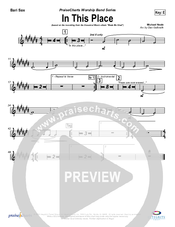 In This Place Bari Sax (Michael Neale)