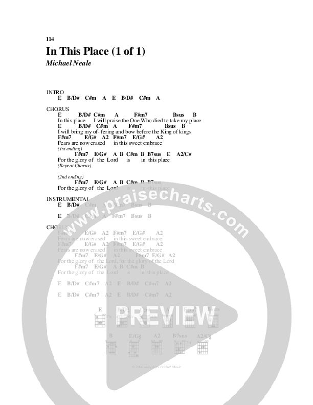 In This Place Chords & Lyrics (Michael Neale)