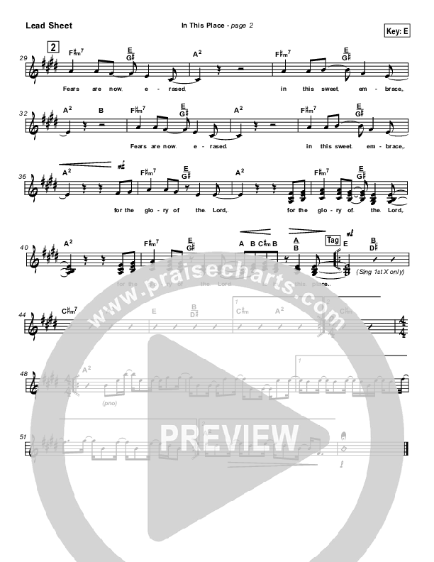 In This Place Lead Sheet (Michael Neale)