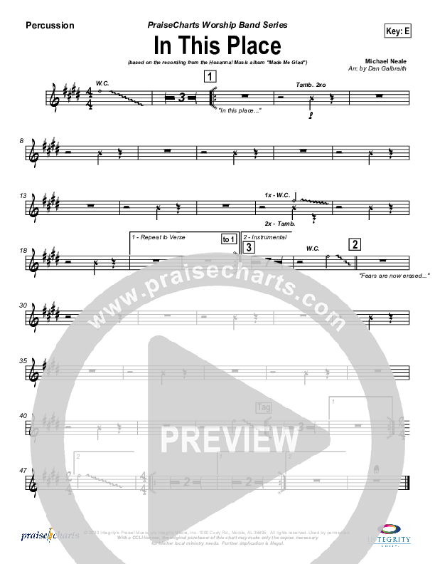 In This Place Percussion (Michael Neale)