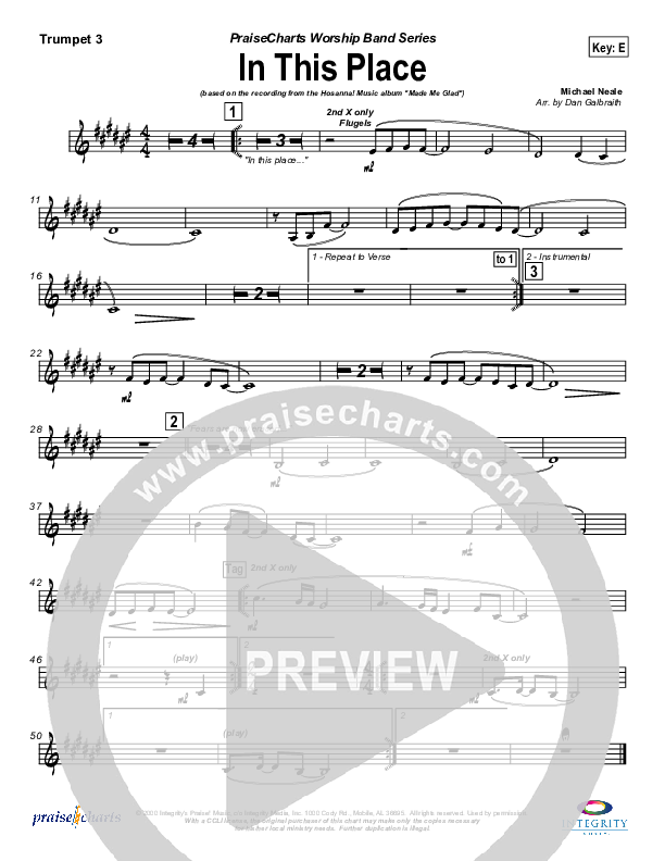 In This Place Trumpet 3 (Michael Neale)