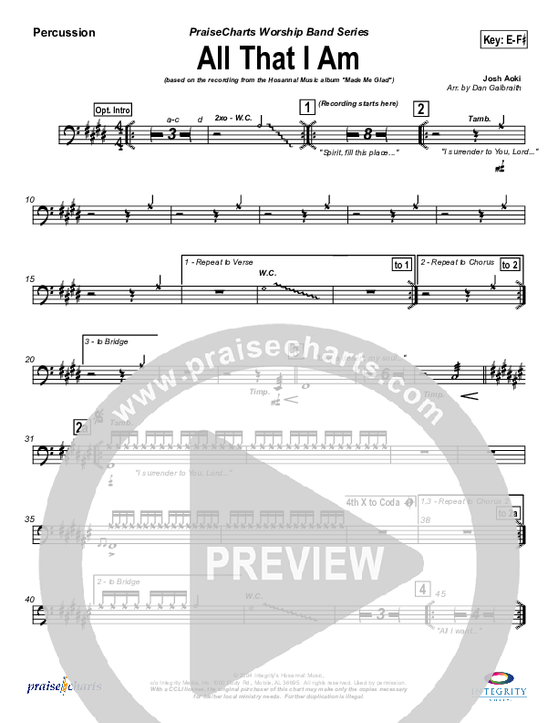 All That I Am Percussion (Michael Neale)