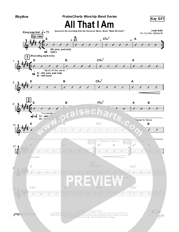 All That I Am Rhythm Chart (Michael Neale)