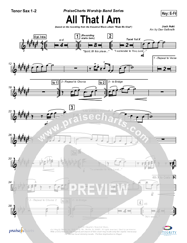 All That I Am Tenor Sax 1/2 (Michael Neale)