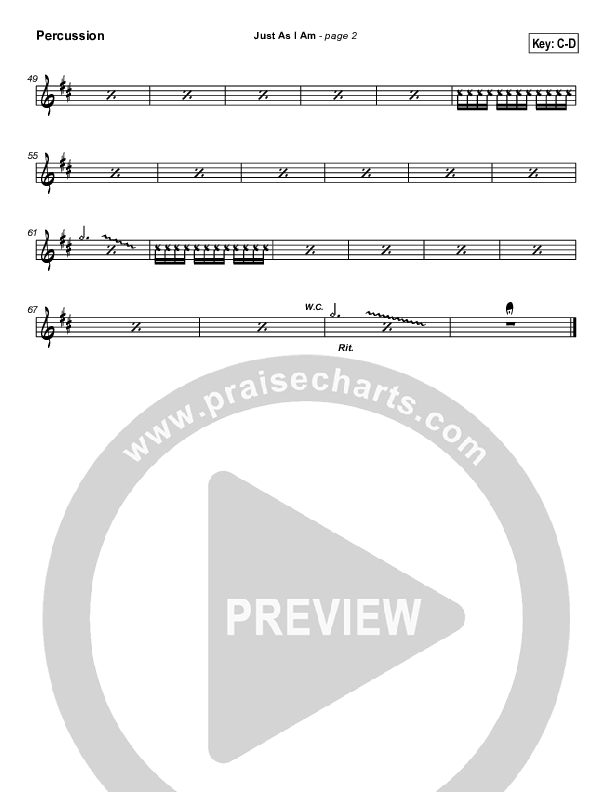 Just As I Am Percussion (Michael Neale)