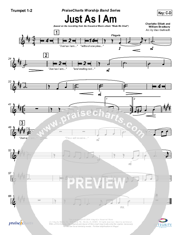 Just As I Am Trumpet 1,2 (Michael Neale)