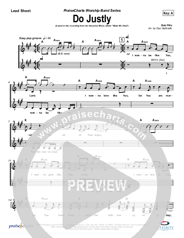 Do Justly Lead Sheet (SAT) (Michael Neale)