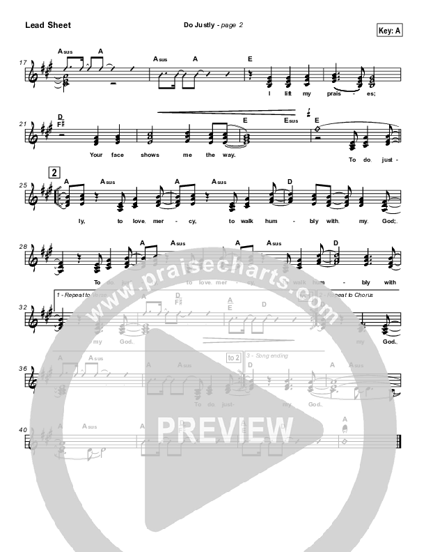 Do Justly Lead Sheet (SAT) (Michael Neale)