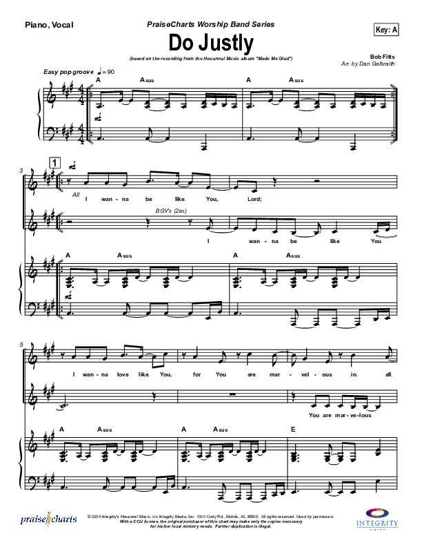 Do Justly Piano/Vocal (SATB) (Michael Neale)