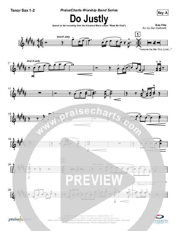 Do Justly Tenor Sax 1/2 (Michael Neale)