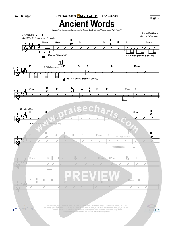 Ancient Words Acoustic Guitar (Robin Mark)