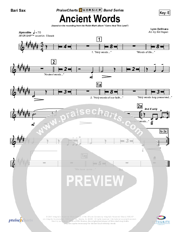 Ancient Words Bari Sax (Robin Mark)