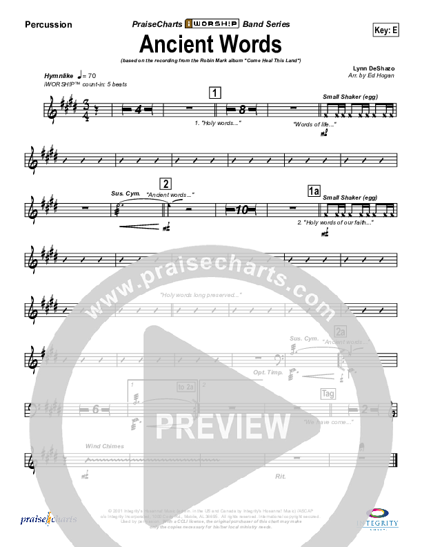 Ancient Words Percussion (Robin Mark)