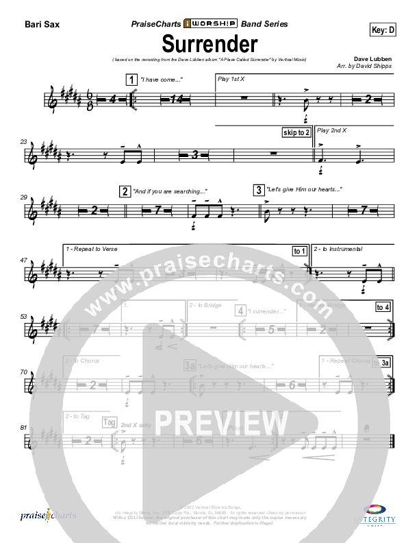 Surrender Bari Sax (Dave Lubben)