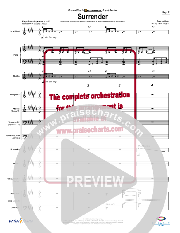 Surrender Conductor's Score (Dave Lubben)